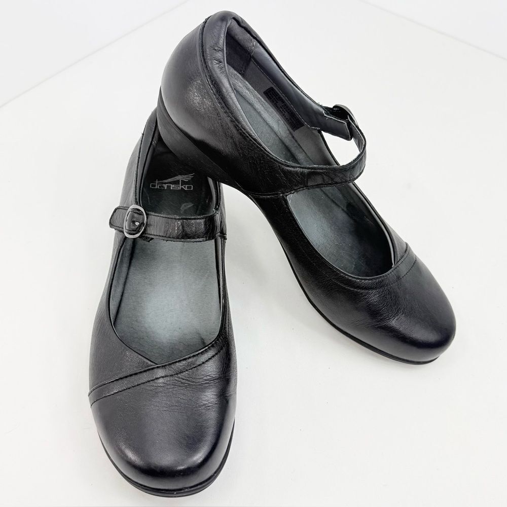 Dansko FAWNA Black Nappa Leather Mary Jane Support Casual Workwear Wide Shoes - Picture 3 of 16